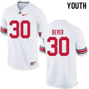 NCAA Ohio State Buckeyes Youth #30 Kevin Dever White Nike Football College Jersey XTB4545PO